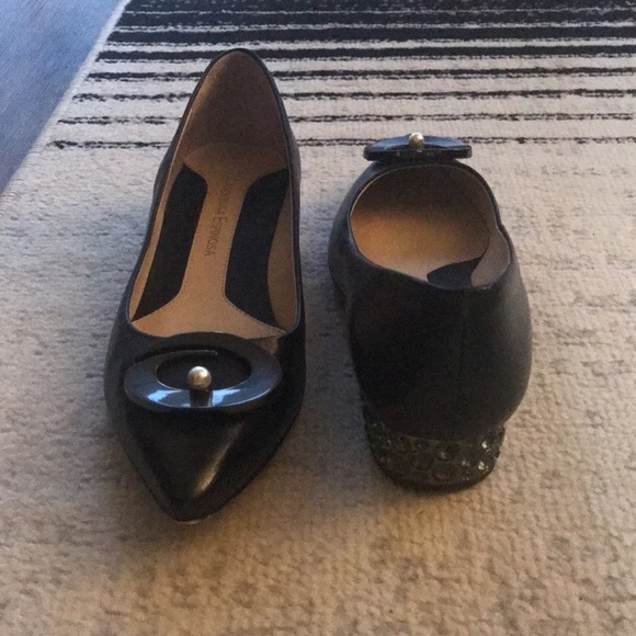 Carolinna Espinosa Leather With Rhinestone Block Heels - Picture 6 of 13